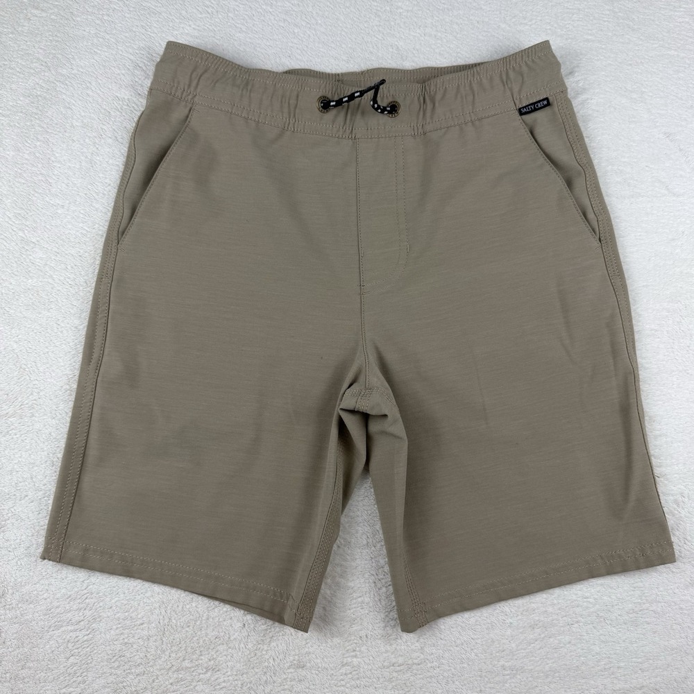 Salty Crew Boy's Youth Drifter Elastic Hybrid Shorts Khaki Size‎ Medium-EUC